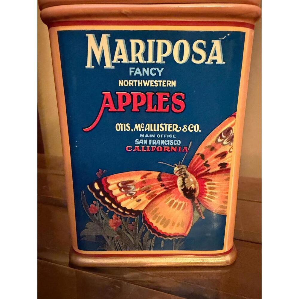 Oneida Mariposa Fancy Apples Ceramic Canister - Picture 2 of 9